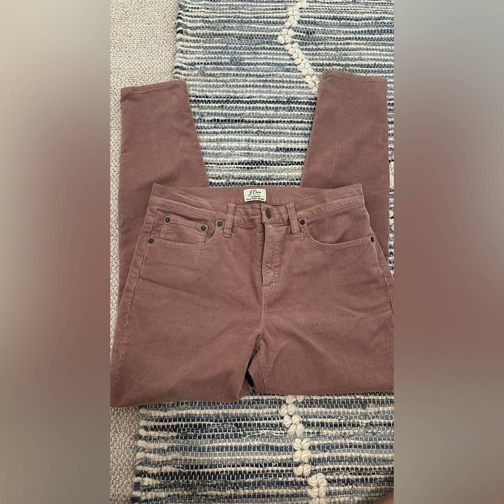 J. Crew Lookout High Rise Skinny Corduroy Pants in Dusty Rose, sz 29